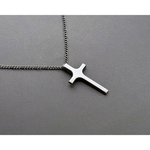 MiriamHaskell Patent 3427691 Cross & Silver Tone Commandment Charm Necklaces Set - Picture 9 of 10